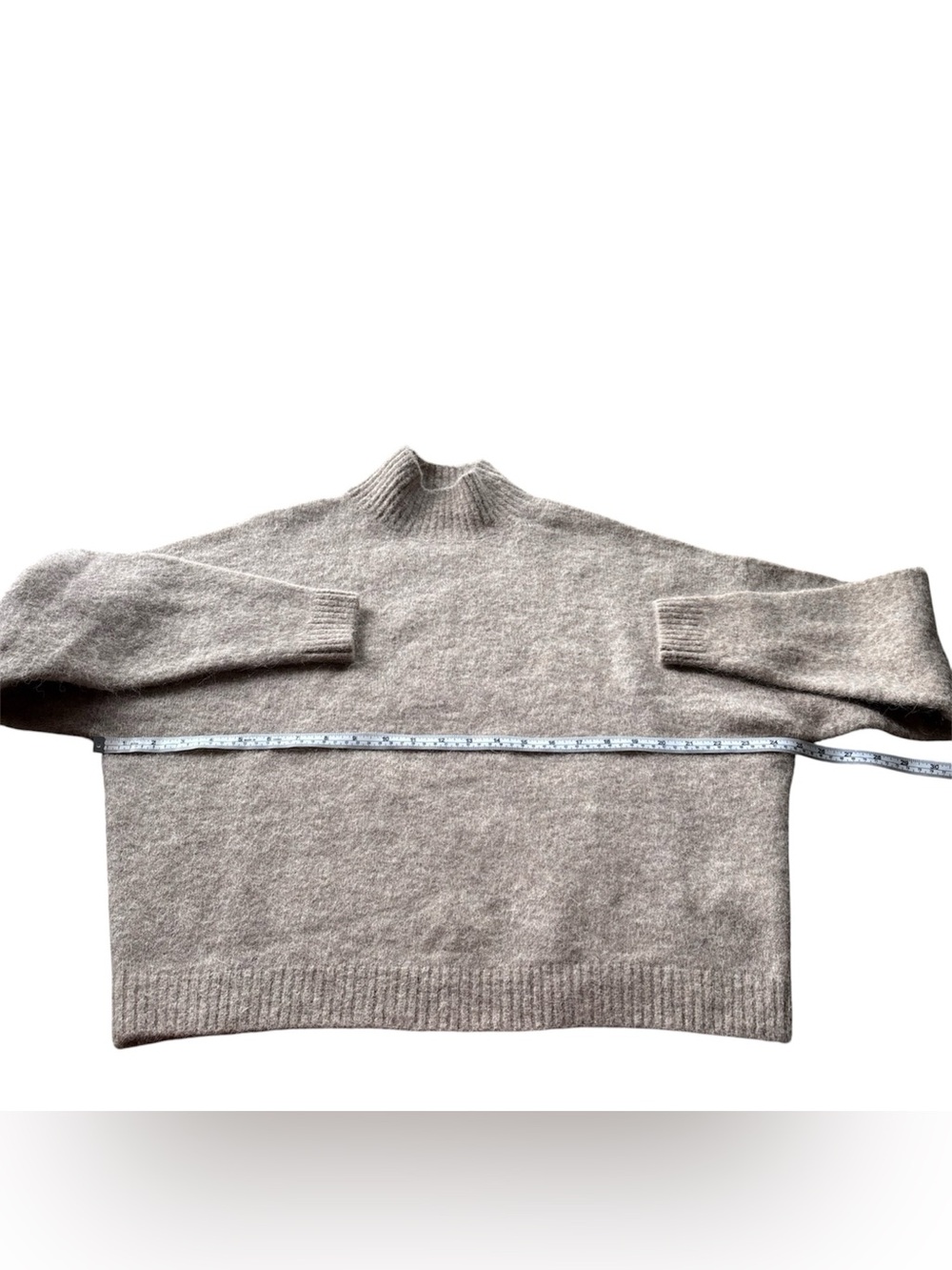 & Other Stories Stockholm Atelier XS Cropped Mock Neck Alpaca Blend Sweater - Picture 7 of 8